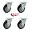 Service Caster 4 Inch Black Polyurethane Wheel Swivel Top Plate Caster Set SCC-20S414-PPUB-BLK-4 - alternate 5